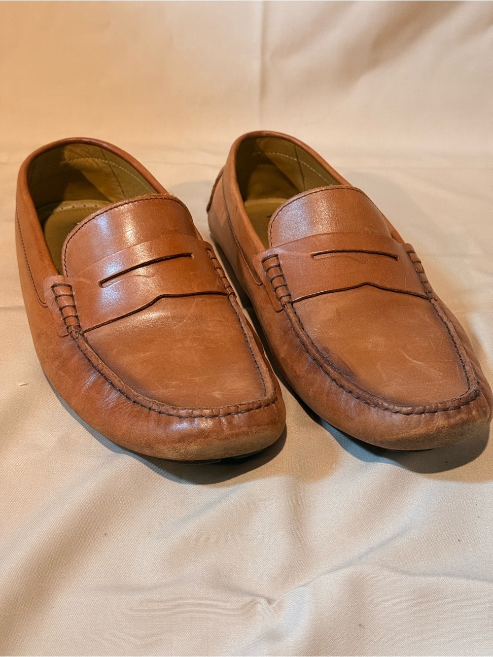 Vince Camuto Tan Leather Penny Loafers